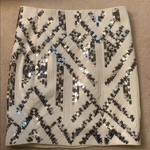 Express High Waisted Sequin Mini Skirt